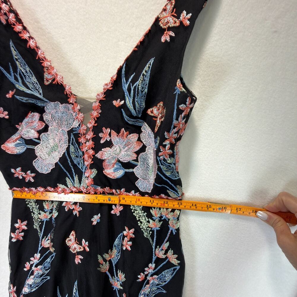 Marchesa Notte Black Embroidered Butterfly Gown Mermaid Formal Dress - Picture 6 of 12